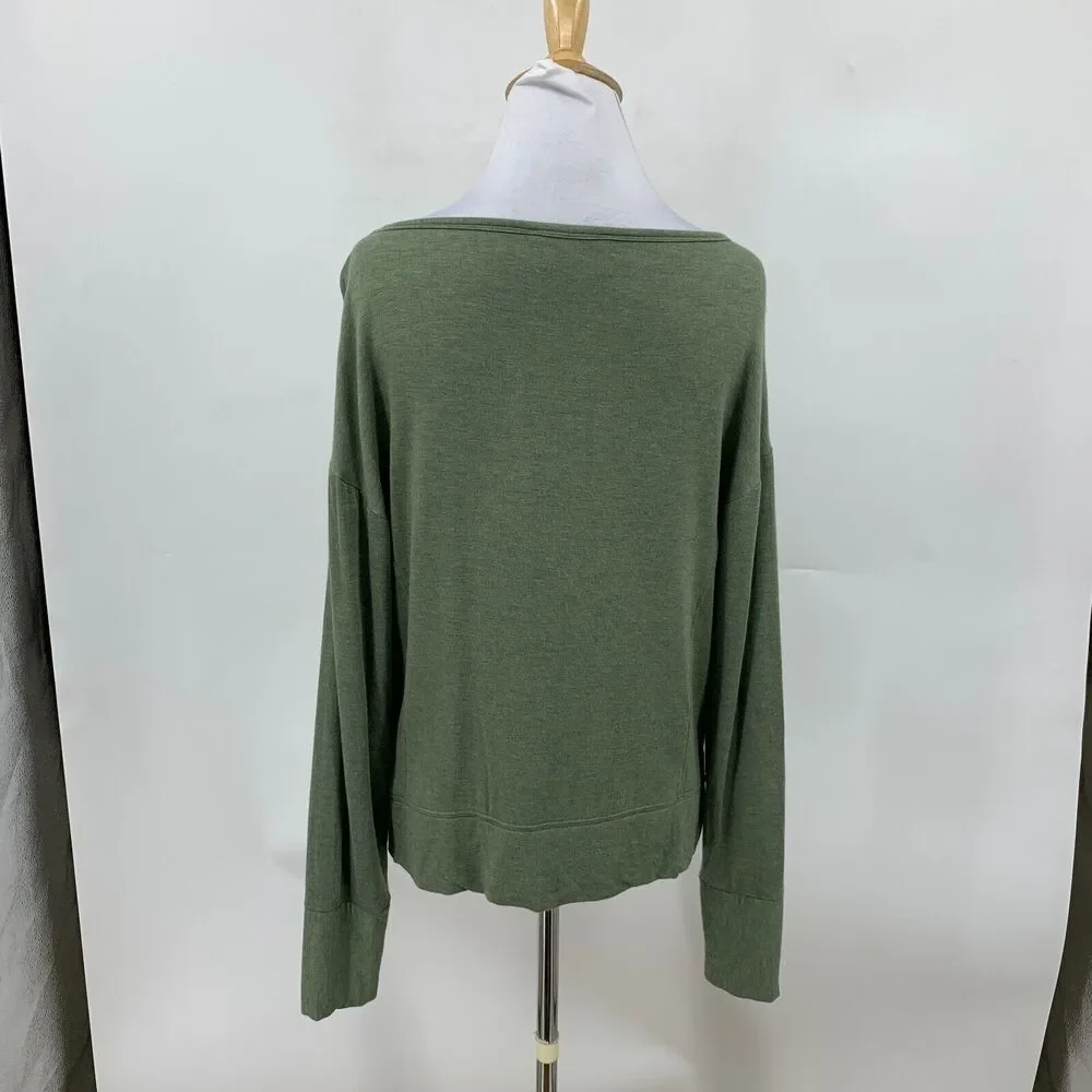 Saturday Sunday Sweater Womens XS Extra Small Ivy Knit Boat Neck Micro Fleece